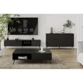 AEA Wohnzimmer Set Modern Holzmöbel TV-Lowboard + Sideboard s Couchtisch