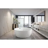 AEA Runder Badewanne Standbadewanne Badezimmer Wanne Freistehende Weiß