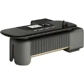 AEA Modern Schreibtisch Elegantes Design Schwarze Tischplatte Beleuchtung Details