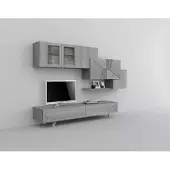 Xl Moebel Gmbh Wohnwand Anbauwand Wohnkombi Wohnzimmer wood grey