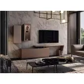 AEA Wohnwand Anbauwand Wohnzimmer Schrankwand Möbel Modern braun Wohnwände