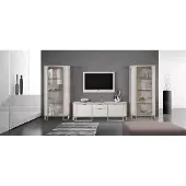 AEA Wohnwand Set 3tlg. Wohnzimmer 2x Vitrine TV-Ständer Klassische Garnitur