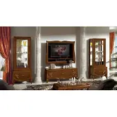 AEA Wohnwand RTV Lowboard TV-Rahmen 2x Vitrine Braun Wohnzimmer Set 4tlg