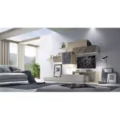AEA Design Wohnzimmer Set Vitrine Wandregale Wohnwand Regal Schränke 4tlg.