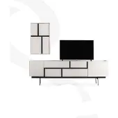 AEA Stilvoll Wohnzimmer Set Besteht aus TV Lowboard und Wandschrank 2tlg.