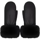 Object Faux Fur Fäustlinge Schwarz ONE SIZE
