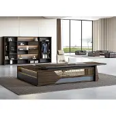 AEA Stilvoller Brauner Eckschreibtisch Designer Arbeitszimmer Tische Möbel