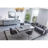 Xl Moebel Gmbh Stilvolles Graues Esstischset Schiebetisch 4 bequeme Stühle Küche Sessel