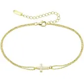 Aniston Armband "Schmuck Geschenk Armband mit Kreuz", gold (gelbgoldfarben), , Armbänder, Damen, 23cm, Silber 925 (Sterlingsilber), Armband