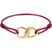 Thomas Sabo A2236-M03-10-L24V Damen Textil-Armband Together Vergoldet Rot