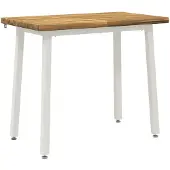 Syfax 110 x 55 x 75 cm Massivholz Akazie Weiß Rechtwinklig
