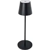 Westfalia LED Akku Tischleuchte Schwarz Kabellos USB-C 38 cm Höhe Stimmungslicht