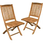 Lestix International Teak Klappstuhl Ancona - 2 Stück 90 cm Grün