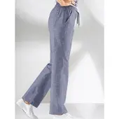 Casual Looks Bootcuthose , Damen, Gr. 52, Normalgrößen, blau (jeansblau), 100% Baumwolle, meliert, unifarben, lang, Hosen Bootcuthose