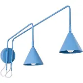 Sollux Wandleuchte NOX 2 hellblau mit Schalter 2xE14 10W Stahl 30x80x150cm Lighting