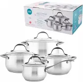 Altom Design Aldo Edelstahl-Kochtopf-Set 1,2-4,4 L