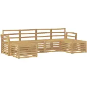 vidaXL Outdoor-Sofagarnitur 6 stk. Weiß Massivholz Akazie