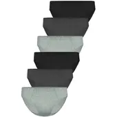 Seidensticker 6er Pack Herren Mini Slip in black-anthrazit-grey | Gr.: 8