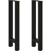 vidaXL Konsolentischbeine Schwarz 2 Stk. 38x(72-73) cm Stahl