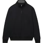 Superdry für Herren. M2014700A Sweatshirt mit halbem Reißverschluss Essential Serif Logo Half schwarz (L), Lässig, Baumwolle