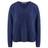 Peter Hahn V-Pullover aus 100% Kaschmir blau, 40