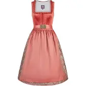 Spieth & Wensky Dirndl "Dirndl Koral", Damen, Gr. 32, N-Gr, rot (rost), Obermaterial: 85% Polyester PES. 15% Polyamid PA., uni, regular fit, Kleider Dirndl, mit dekorativer Schürze