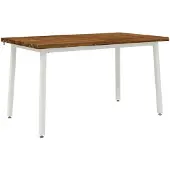 Syfax 140 x 80 x 75 cm Massivholz Akazie Natürlich und Weiß