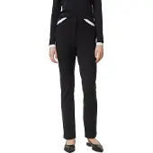 Comma Stoffhose , Damen, Gr. 36, N-Gr, schwarz, Web, Obermaterial: 50% Viskose, 42% Polyamid, 8% Elasthan, unifarben, gerade, unten schmal lang, Hosen Stoffhose, mit Bundfalte und Viskose-Stretch