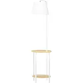 Aosom Stehleuchte, Standlampe mit 2 Ablagen, 40 W Stehlampe, Standleuchte, Weiß