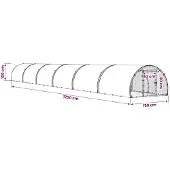 vidaXL Hühnerunterkunft Silber 1200 x 150 x 100 cm Verzinkter Stahl