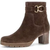 Gabor 1100000002199 , Damen, Gr. 37, braun (cacao), Veloursleder, unifarben, Schuhe 1100000002199, Blockabsatz, Ankleboots mit modischer Zierschnalle
