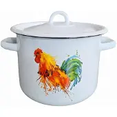 Epewex Solider Emaille-Topf mit Deckel 4,5L Hahn