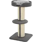PawHut Katzenbaum Spielbaum Kratzstamm mit Plattform Sisal Plüsch Grau