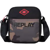 Replay Umhängetasche Reporter Bag Black + Dark Olive + Turkish Coffee schwarz