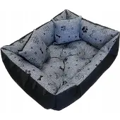 WBM Sewing Hundebett Komfortabel 55x45 cm Grau Schwarz