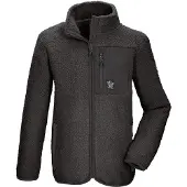 Killtec Fleecejacke "KOW 144 BYS FLC JCKT", Jungen, Gr. 128, grau (stein), Obermaterial: 100% Polyester, Jacken Fleecejacke, Weiche Sherpa Fleecejacke mit Kinnschutz und Stauraum