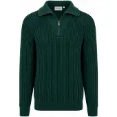 Suitable Half Zip Pullover Sailor Wool Blend Dunkelgrün - XXL