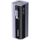 Baseus Externe Batterie EnerGeek GR11, 10000 mAh, 1x USB, 2x USB-C, 100 W, Display, integriertes USB-C-Kabel Grau