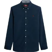Superdry für Herren. M4011044A Klassisches Nadelstreifenhemd blau (S), Lässig, Baumwolle, Langarm