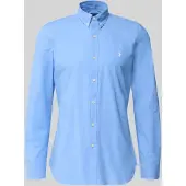 Ralph Lauren für Herren. 710929348502 Slim Fit Hemd aus blauem Stretch-Popeline (XXL), Lässig, Baumwolle, Langarm