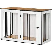 PawHut Hundekäfig Möbel, Hundebox mit Tür und Fenster, für Zuhause