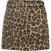 ONLY Hosenrock "ONLEMILIA MW SKORT CC OTW", Damen, Gr. S (36), braun (tannin pattern:leo), Web, Obermaterial: 100% Polyester, gemustert, kurz, Röcke Hosenrock, Kunstfaser, animal-print, mid waist