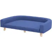PawHut Hundesofa Hundecouch mit Holzbeine Abwaschbares Hundebett Blau