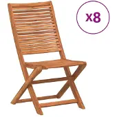 vidaXL Klappstühle, 8 Stück, 51 x 66 x 95 cm, Massivholz Akazie