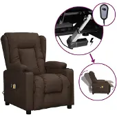 vidaXL Massagesessel Elektrisch Braun Kunstleder