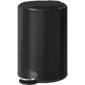 HOMCOM 20-Liter Mülleimer, Fingerabdruckresistenter Metall-Abfalleimer Schwarz