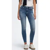 ONLY Skinny-fit-Jeans "ONLBLUSH MID SK ANK RW DNM DOT622 NOOS" Baumwollmischung, skinny fit