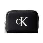 Calvin Klein LV04F1154G3L2, Briefttasche, Schwarz, Weiß, Polyurethan (PU), Reißverschluss