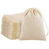 Sonstiges Stoffbeutel mit Zugband 24 Stück 10x15cm Baumwolle zum Bemalen & Befüllen
