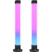 HOMCOM 2er-Set LED-Lampe, Tischlampe mit App- und Fernsteuerung, Farb-Modi, Weiß